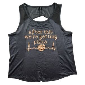 Sleeveless Workout Shirt After This Were Getting Pizza Womens Size Large Black